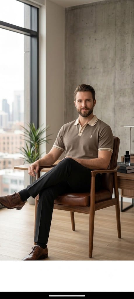 Men’s Premium Polo T-Shirt & Black Formal Trouser Combo | Stylish Casual & Party Wear Set