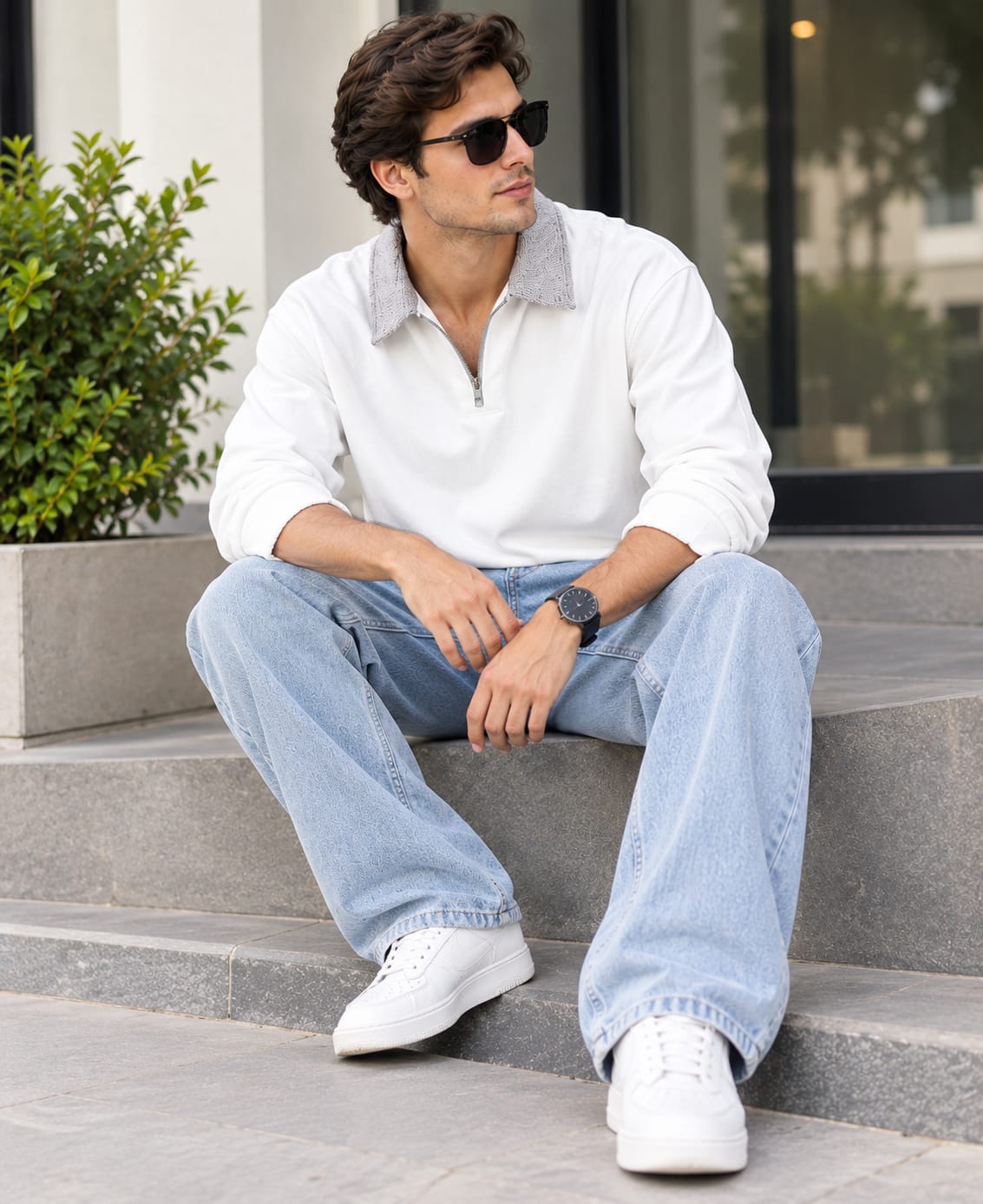 Men’s Premium Full Sleeve Casual Sweatshirt | Stylish Half-Zip Pullover | Comfortable Everyday Wear